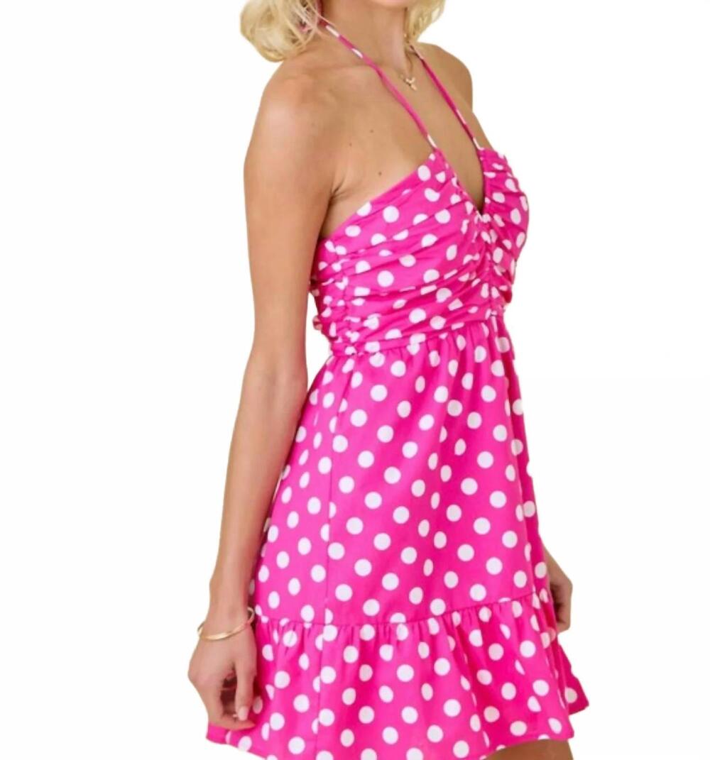 NEW DAY + MOON pilar polka dot halter dress in pink - Picture 6 of 8